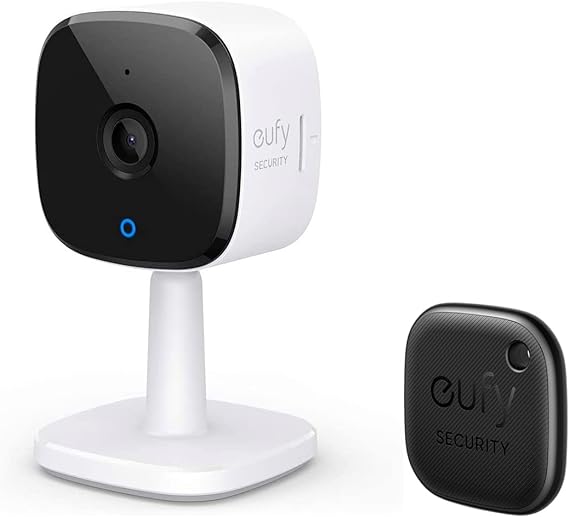 eufy Security Solo IndoorCam C24  SmartTrack Link (Black, 1-Pack), 2K Security Indoor Camera, Homekit Compatible, eufy Tracker iOS only