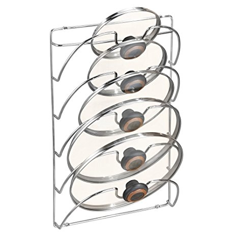 InterDesign Classico Kitchen Cabinet Storage Rack for Pot, Pan Lids - Chrome