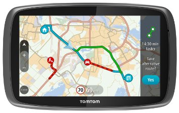 TomTom GO 6100 Sat Nav with World Maps and Lifetime Map and Traffic via Built in Sim Card and Unlimited Data Included - 6 inch