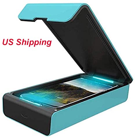 UV Cell Phone Sanitizer, Gucloudy Portable UV Light Cell Phone Sterilizer, Aromatherapy Function Disinfector, Cell Phone Cleaners UV Light Sanitzier Box for iOS Android Smartphones Jewelry Green…