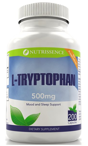 L-Tryptophan 500mg 200 Capsules - Nutrissence