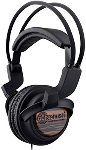 NoiseHush NoiseHush NX22R 3.5mm HD Stereo Headphones with In-Line Mic - Wood Original OEM NX22R-12447 - Wired Headsets - Retail Packaging - Black