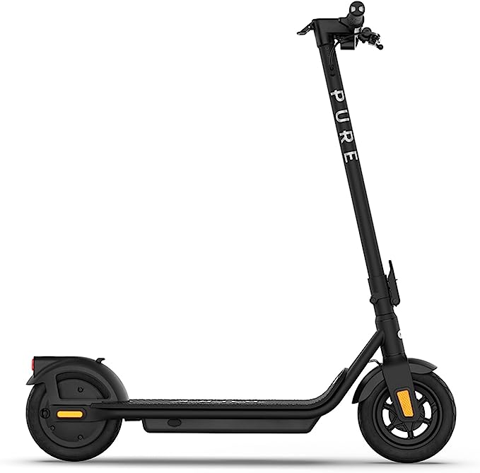 Pure Air 3 Adult Electric Scooter (Matte Black) 15.5KG Folding E Scooter Adult. 350W Fast Electric Scooter - 30KM Range (Folded H46 x W55 x L113cm) - Genuine Pure Electric Scooters