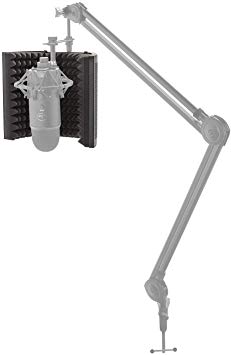 Knox Adjustable Microphone Isolation Shield – High Density Sound Absorbing Foam for Noise Reduction and Reflection - Mounts on Standing or Desktop Mic Stand - Premium Recording Studio Equipment