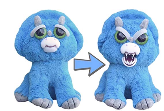 Feisty Pets Brainless Brian Adorable Plush Stuffed Triceratops that Turns Feisty with a Squeeze (Extinct – No Longer Produced)