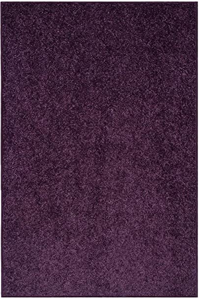 Ambiant Pet Friendly Solid Color Area Rug Purple, 5' x 8'