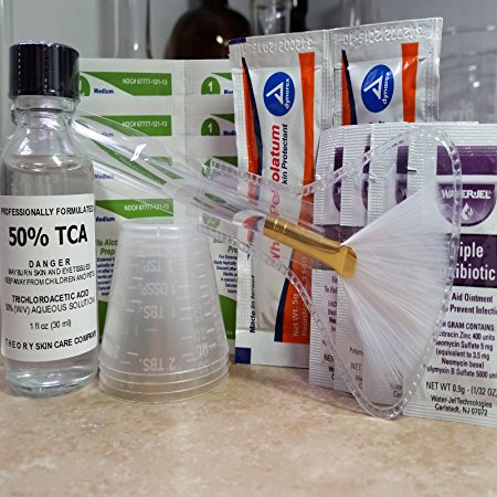 Trichloroacetic Acid TCA 50% Chemical Peel Kit-1 fl oz (30ml) Trichloroacetic Acid, Medically Pure, Complete Detailed Instruction