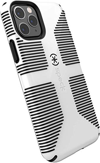 Speck iPhone 11 Pro Case - CandyShell Grip - Protective Ultra Thin Slim Tough Durable Hardshell Anti Scratch No-Slip Cover Compatible with Qi Wireless Charging - White/Black