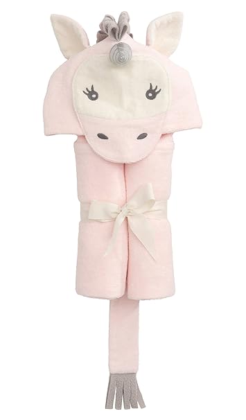 Elegant Baby Top Selling Bath Gift - Cotton Hooded Towel Wrap, Cute Pink Unicorn