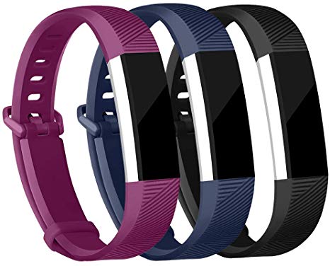 iGK Replacement Bands Compatible for Fitbit Alta and Fitbit Alta HR, Newest Adjustable Sport Strap Smartwatch Fitness Wristbands Black Navy Fuchsia Small