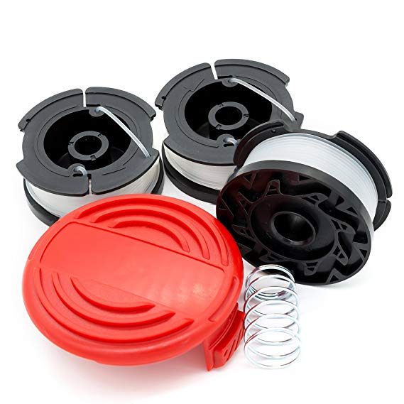 Garden NINJA Replacement Trimmer Spool Compatible with Black Decker AF-100, 3-Spool with 1 Cap … (3 - Spool Plus Cap)