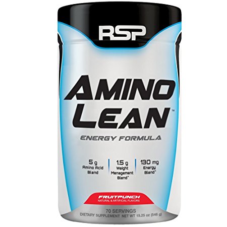 RSP AminoLean – Energized BCAA Amino Acid & Weight Loss Formula to Support Muscle Growth, Recovery, Performance, and Fat Loss, Fruit Punch, 70 servings