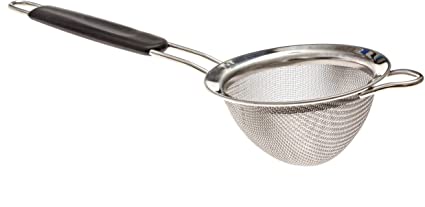 LiveFresh Fine Mesh Stainless Steel Mini Tea Strainer with Non Slip Handle - 3 inch - Ideal Size for Straining Teas and Cocktails or Sifting Flour, Sugar, Spices, and Herbs