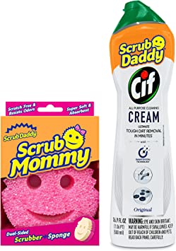 Scrub Daddy Scrub Mommy   Cif All Purpose Cleaning Cream, Original - Multi Surface Household Cleaning Cream   Scrub Daddy Scratch-Free Multipurpose Dish Sponge