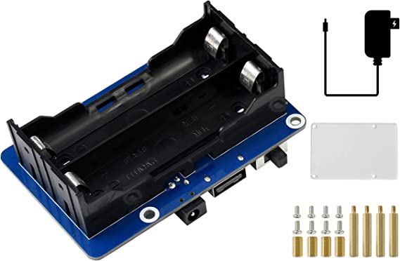 Uninterruptible Power Supply UPS HAT (B) for Raspberry Pi 3 /3B  /4B, 5V Output up to 5A Current, Pogo Pins Connector I2C Control Bus Onboard Multi Battery Protection Circuits