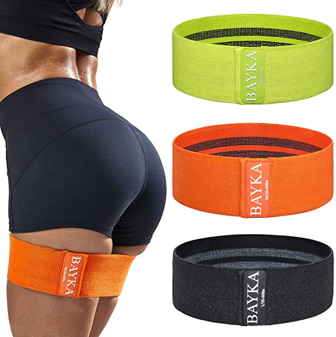 BAYKA Resistance Bands Set for Women, 3 Levels Fabric Exercise Bands for Booty Butt & Legs Working Out, Workout Bands Resistance for Home/Gym