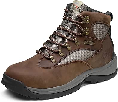 NORTIV 8 Steel Toe Work Boots for Men Waterproof Slip Resistant Safety Construction Boots