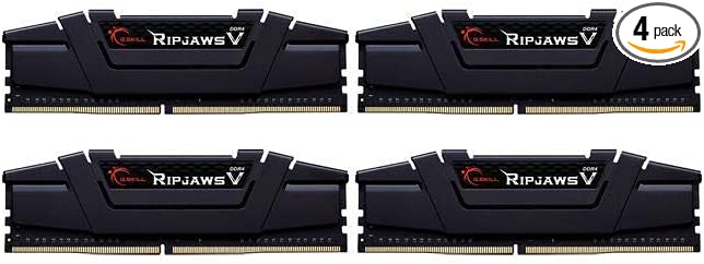 G.Skill RipJaws V Series 32GB (4 x 8GB) 288-Pin SDRAM DDR4 4000 (PC4-32000) CL15-16-16-36 1.50V Quad Channel Desktop Memory Model F4-4000C15Q-32GVK