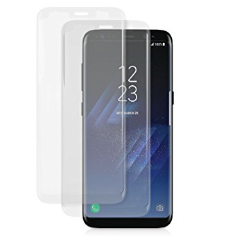 TortugaArmor 2 Packs of Samsung Galaxy S8 Screen Protector - Edge to Edge Full Coverage Tempered Glass - Clear