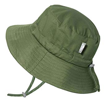 JAN & JUL Boys Breathable Cotton Bucket Sun-Hat, Adjustable with Strap, Baby, Toddler, Kids