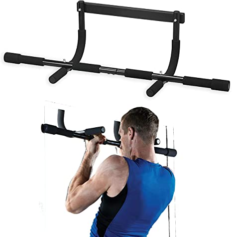 Black Squid Pull Up Bar for Doorway - Professional Strength Training Equipment for Home Gym Exercise - Portable Workout Bar for Indoor & Outdoor Training - Adjustable Multi Grip Chin Up & Dip Bar