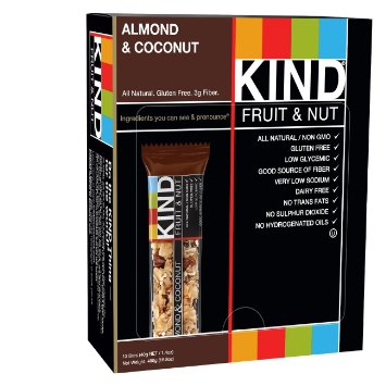 KIND Bars, Almond & Coconut, Gluten Free, 1.4 Ounce Bars, 12 Count