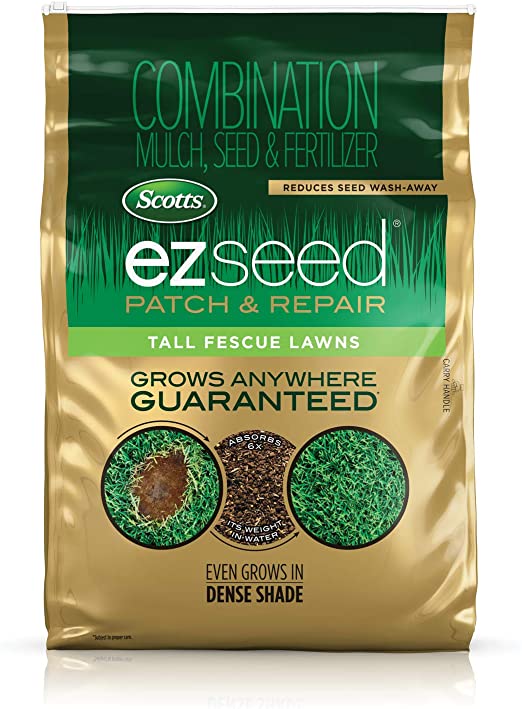 Scotts EZ Seed Patch and Repair Tall Fescue Lawns - 40 lb., Combination Mulch, Seed, and Fertilizer Mix That Includes Tackifier, Repairs Bare Spots, Covers up to 890 sq. ft.