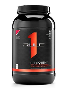 R1 Protein Whey Isolate/Hydrolysate, Rule 1 Proteins (38 Servings, Strawberries and Creme)