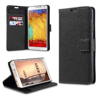 Note 3 Case, Galaxy Note 3 Case - ULAK Wallet Case Stand Premium PU Leather Protective Flip Cover Skin With Credit Card ID Holders for Samsung Galaxy Note 3 III N9000 (Black)