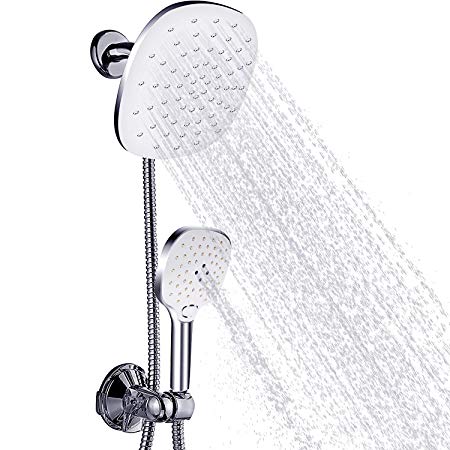 Shower Head Handheld with Hose, FEELSO Premium High Pressure Rainfall 9” Adjustable Showerhead and Hand Held Shower Spa Combo with Powerful Shower Spray