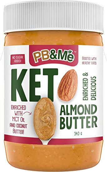 PB&Me Keto Almond Butter - Low Carb, Keto Friendly Almond Butter Made with Mct Oil and Organic Coconut Butter, All Natural, No Added Sugars, Sweeteners Or Flavors, 340 Grams