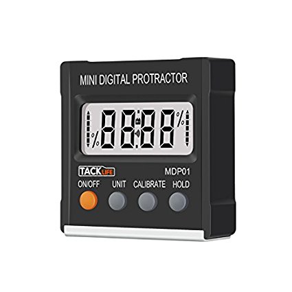 Tacklife MDP01 Classic Digital Angle Gauge Level / Protractor / Angle Finder with Magnetic Base Battery Included