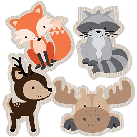 Woodland Creatures - Animal Shaped Decorations DIY Baby Shower or Birthday Party Essentials - Set of 20