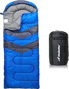 MalloMe Sleeping Bags for Adults Cold Weather & Warm - Backpacking Camping Sleeping Bag for Kids 10-12, Girls, Boys - Lightweight Compact Camping Essentials Gear Accessories Hiking Sleep Must Haves