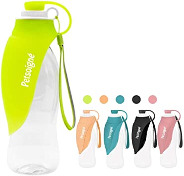 Petsoigné Portable Dog Water Bottle in Silicone Pet Water Bottles Foldable for Travel Walking Hiking