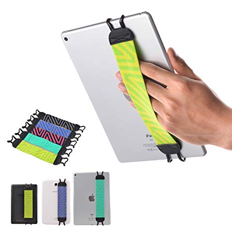 TFY Security Hand-Strap for Tablets, iPad, & e-Readers - Apple iPad, iPad 4 iPad Air (iPad Air 2), iPad Mini - iPad Pro 9.7 " - Samsung Galaxy Tab & Note - Google Nexus and More - Yellow/Green