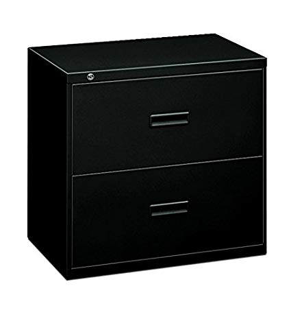 HON Filing Cabinet - 400 Series Two-Drawer Lateral File Cabinet, 36" w x 19.25" d x 28.38" h, Black (434LP)