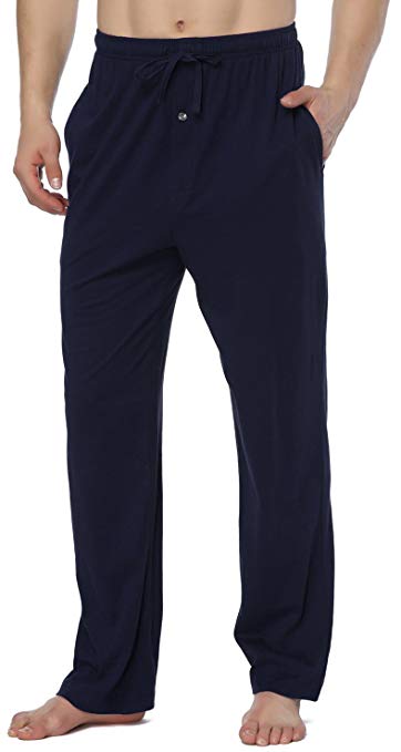 RENZER Men's Pajamas Pants 100% Knit Cotton Long Lounge Pants