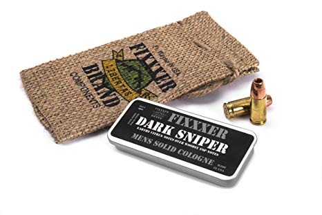 Natural Men's Solid Cologne "DARK SNIPER" (18g) metal tin, Fixxxer Brand