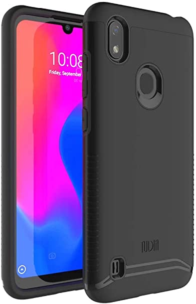 TUDIA Merge, Dual Layer Case Designed for Visible ZTE Blade A7 / A7Prime (Black)