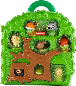 Fisher-Price Little People Toddler Toy Forest Friends Carry Case Playset with Animal Figures for Pretend Play Kids Ages 1  Years