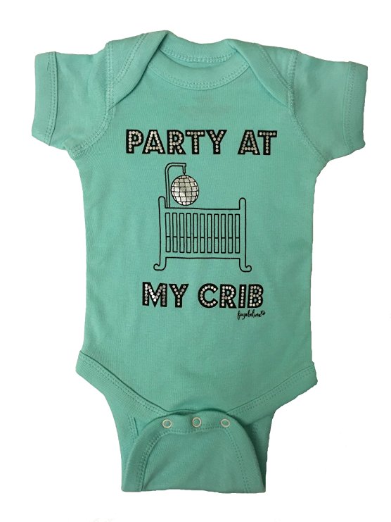 Fayebeline Boutique Quality Baby Onesie "Party At My Crib" Funny Baby Gift