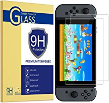 Famavala [2 Pack] Tempered Glass Screen Protector for Nintendo Switch 2017 [9H Hardness] [Premium Clarity] [Scratch-Resistant]