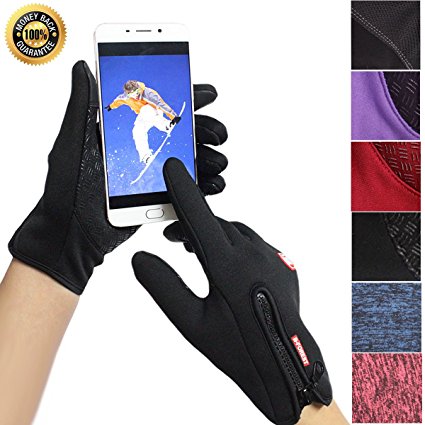 Touchscreen Gloves for Men Women Winter Waterproof Outdoor Sports Cycling Driving Anti-slip