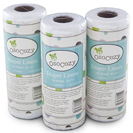 Osocozy Flushable Diaper Liners - 3 Pack