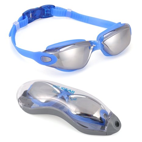 Swimming Goggles, BIRUGEAR UV Protection Anti Fog Swimming Goggle with Protective Case For Men Women Adult Youth Junior Children
