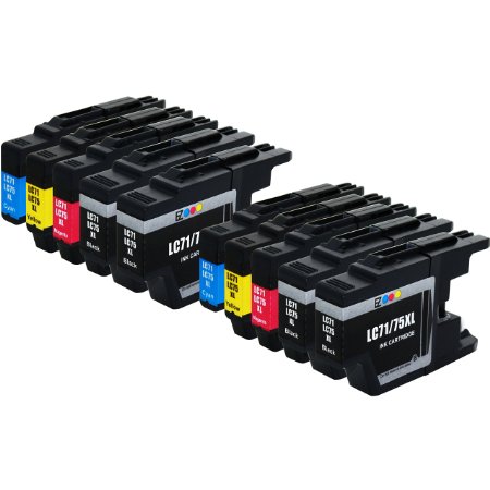 E-Z Ink TM Compatible Ink Cartridge Replacement for Brother LC-75 XL High Yield 4 Black 2 Cyan 2 Magenta 2 Yellow 10 Pack