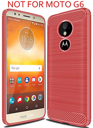 Moto G6 Play Case,Moto G6 Forge case, Suensan TPU Shock Absorption Technology Raised Bezels Protective Case Cover for Motorola Moto G6 Forge,Moto G6 Play Case smartphone (Red)