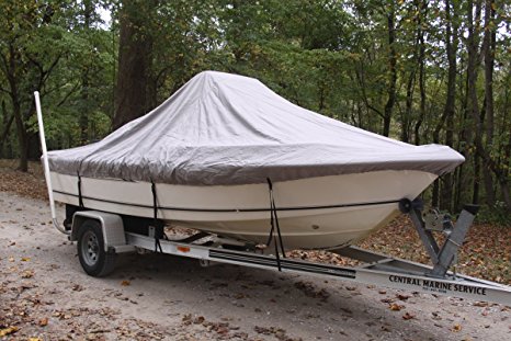 VORTEX HEAVY DUTY GREY / GRAY CENTER CONSOLE BOAT COVER FOR 17'7" - 18'6" BOAT (FAST SHIPPING - 1 TO 4 BUSINESS DAY DELIVERY)