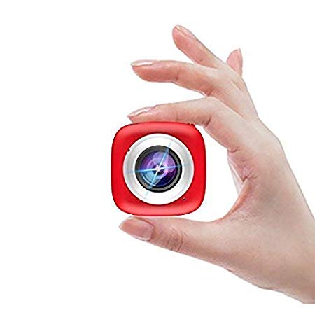 Elecwave Sport Action Camera EW-SC02 Stick Anywhere Selfie Sport Camera Multi-Functional APP Remote Control DV Recorder Suitable for Indoor and Outdoor, Red